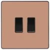 BG Evolve Polished Copper 2G 2 Way Light Switch PCDCP42B -RS Electrical Supplies bg evolve polished copper 2g 2 way light switch pcdcp42b