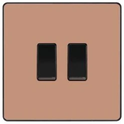 BG Evolve Polished Copper 2G 2 Way Light Switch PCDCP42B