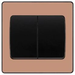 BG Evolve Polished Copper 2G 2 Way Wide Rocker Light Switch PCDCP42WB