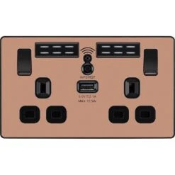 BG Evolve Polished Copper Wi-Fi Extender With 13A Double USB Socket PCDCP22UWRB