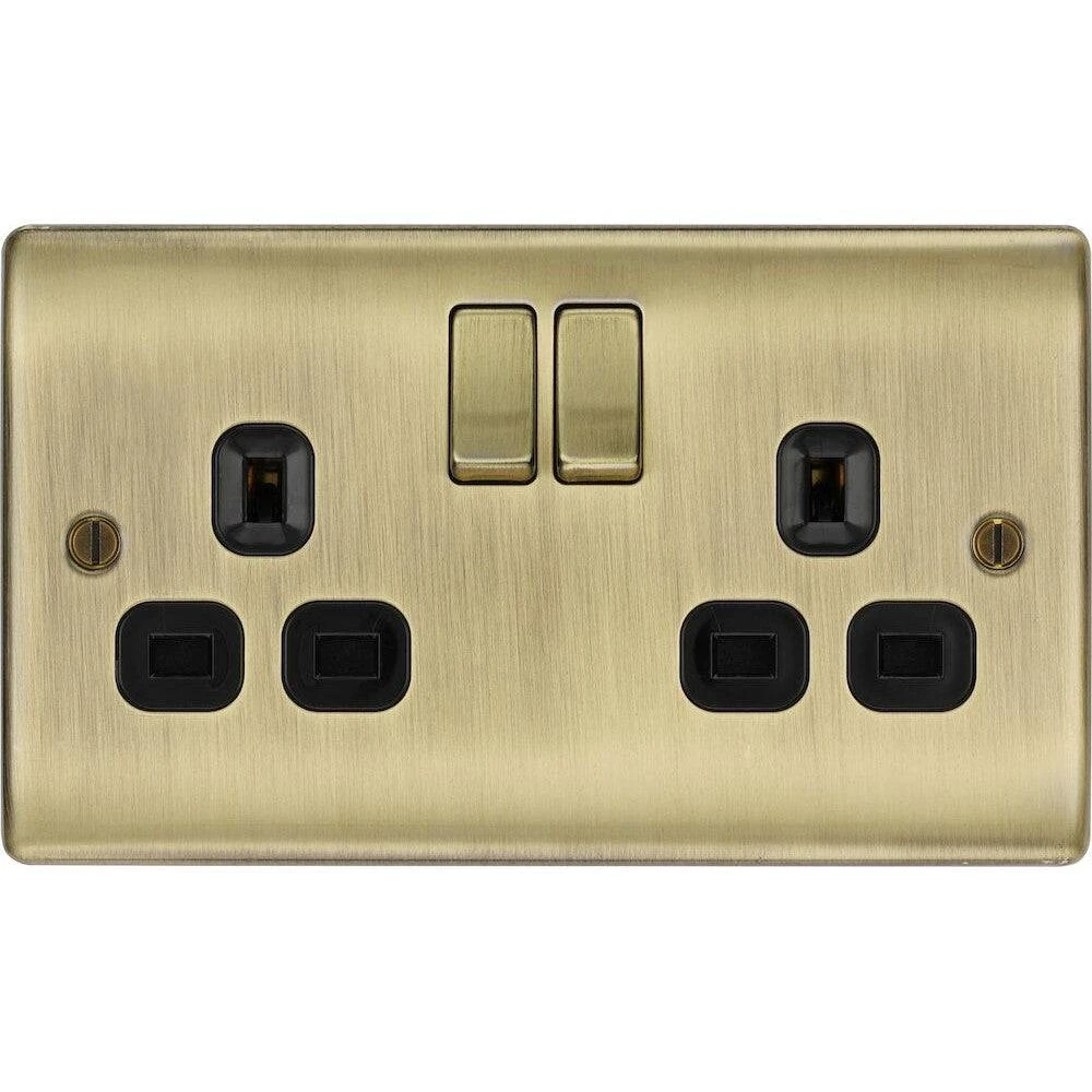 BG Nexus Metal Antique Brass 13A Double Socket NAB22B 3 BG Nexus Metal Antique Brass 13A Double Socket NAB22B