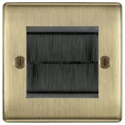 BG Nexus Metal Antique Brass 2G Cable Brush Outlet NABEMS2BR