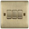 BG Nexus Metal Antique Brass 3G 2W Light Switch NAB43 -RS Electrical Supplies bg nexus metal antique brass 3g 2w light switch nab43