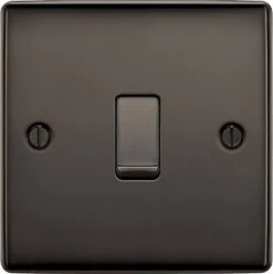 BG Nexus Metal Black Nickel 1G 2W Light Switch NBN12
