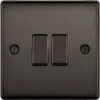 BG Nexus Metal Black Nickel 2G 2W Light Switch NBN42