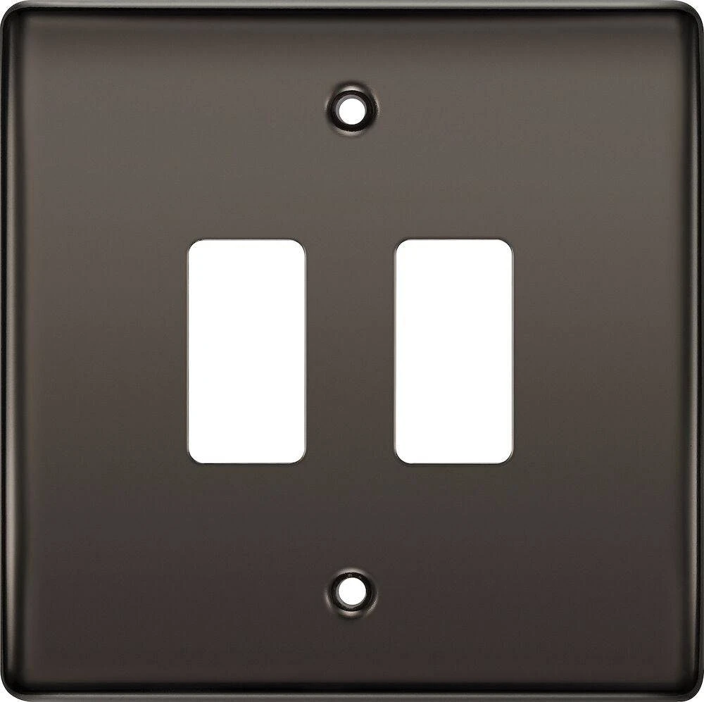 BG Nexus Metal Black Nickel 2G Grid Plate RNBN2 3 BG Nexus Metal Black Nickel 2G Grid Plate RNBN2