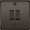 BG Nexus Metal Black Nickel 2G Intermediate Light Switch NBN2GINT