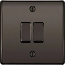 BG Nexus Metal Black Nickel 2G Intermediate Light Switch NBN2GINT