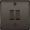 BG Nexus Metal Black Nickel 2W & Intermediate Light Switch NBN2WINT