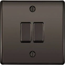 BG Nexus Metal Black Nickel 2W & Intermediate Light Switch NBN2WINT