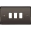 BG Nexus Metal Black Nickel 3G Grid Plate RNBN3 -RS Electrical Supplies bg nexus metal black nickel 3g grid plate rnbn3