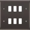 BG Nexus Metal Black Nickel 6G Grid Plate RNBN6 -RS Electrical Supplies bg nexus metal black nickel 6g grid plate rnbn6