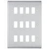 BG Nexus Metal Brushed Steel 12G Grid Plate RNBS12 1 BG Nexus Metal Brushed Steel 12G Grid Plate RNBS12 -RS Electrical Supplies bg nexus metal brushed steel 12g grid plate rnbs12