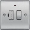 BG Nexus Metal Brushed Steel 13A Switched Spur With Neon NBS52 -RS Electrical Supplies bg nexus metal brushed steel 13a switched spur with neon nbs52