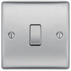 BG Nexus Metal Brushed Steel 1G 2W Light Switch NBS12