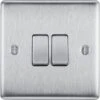 BG Nexus Metal Brushed Steel 2G 2W Light Switch NBS42 -RS Electrical Supplies bg nexus metal brushed steel 2g 2w light switch nbs42