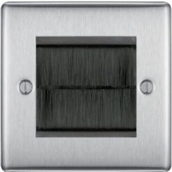 BG Nexus Metal Brushed Steel 2G Cable Brush Outlet NBSEMS2BRB