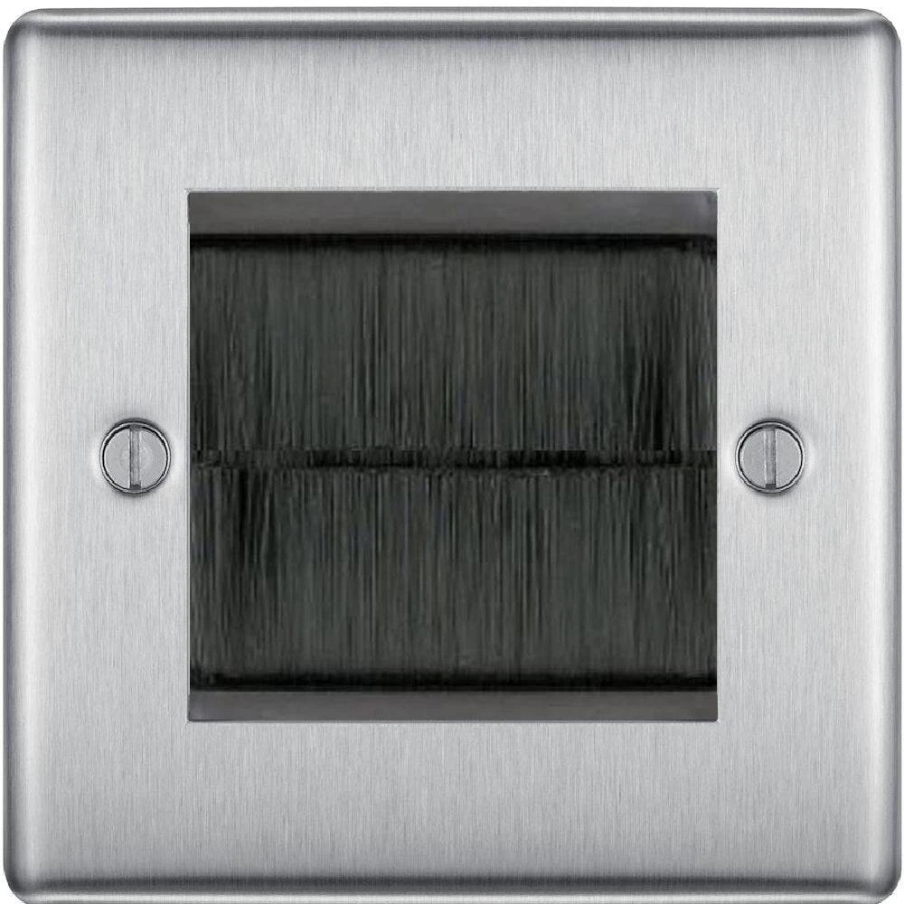 BG Nexus Metal Brushed Steel 2G Cable Brush Outlet NBSEMS2BRB 3 BG Nexus Metal Brushed Steel 2G Cable Brush Outlet NBSEMS2BRB