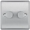 BG Nexus Metal Brushed Steel 2G Dimmer Switch NBS82 -RS Electrical Supplies bg nexus metal brushed steel 2g dimmer switch nbs82
