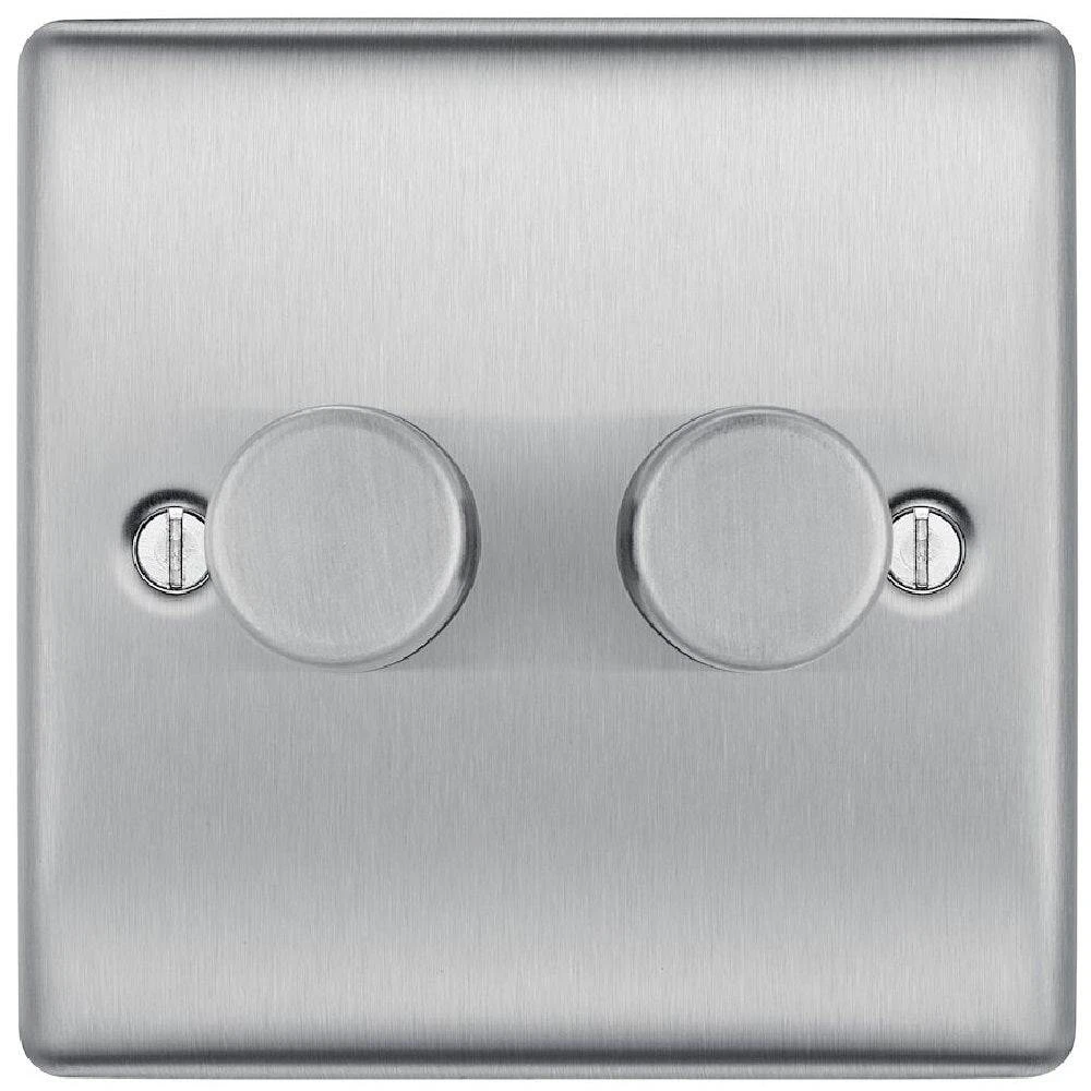 BG Nexus Metal Brushed Steel 2G Dimmer Switch NBS82 3 BG Nexus Metal Brushed Steel 2G Dimmer Switch NBS82