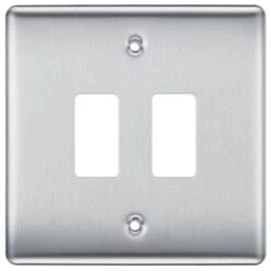 BG Nexus Metal Brushed Steel 2G Grid Plate RNBS2