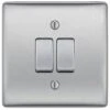 BG Nexus Metal Brushed Steel 2G Intermediate Light Switch NBS2GINT -RS Electrical Supplies bg nexus metal brushed steel 2g intermediate light switch nbs2gint