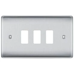 BG Nexus Metal Brushed Steel 3G Grid Plate RNBS3