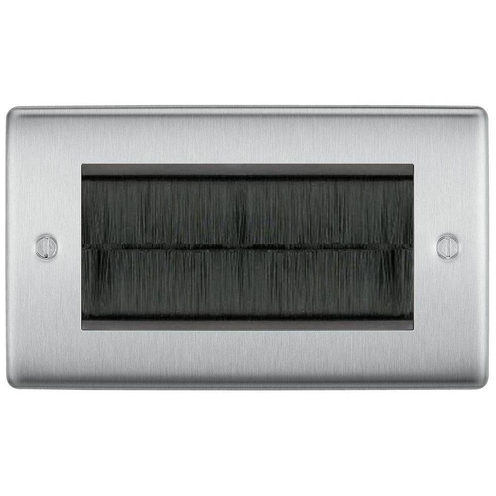 BG Nexus Metal Brushed Steel 4G Cable Brush Outlet NBSEMR4BR 3 BG Nexus Metal Brushed Steel 4G Cable Brush Outlet NBSEMR4BR