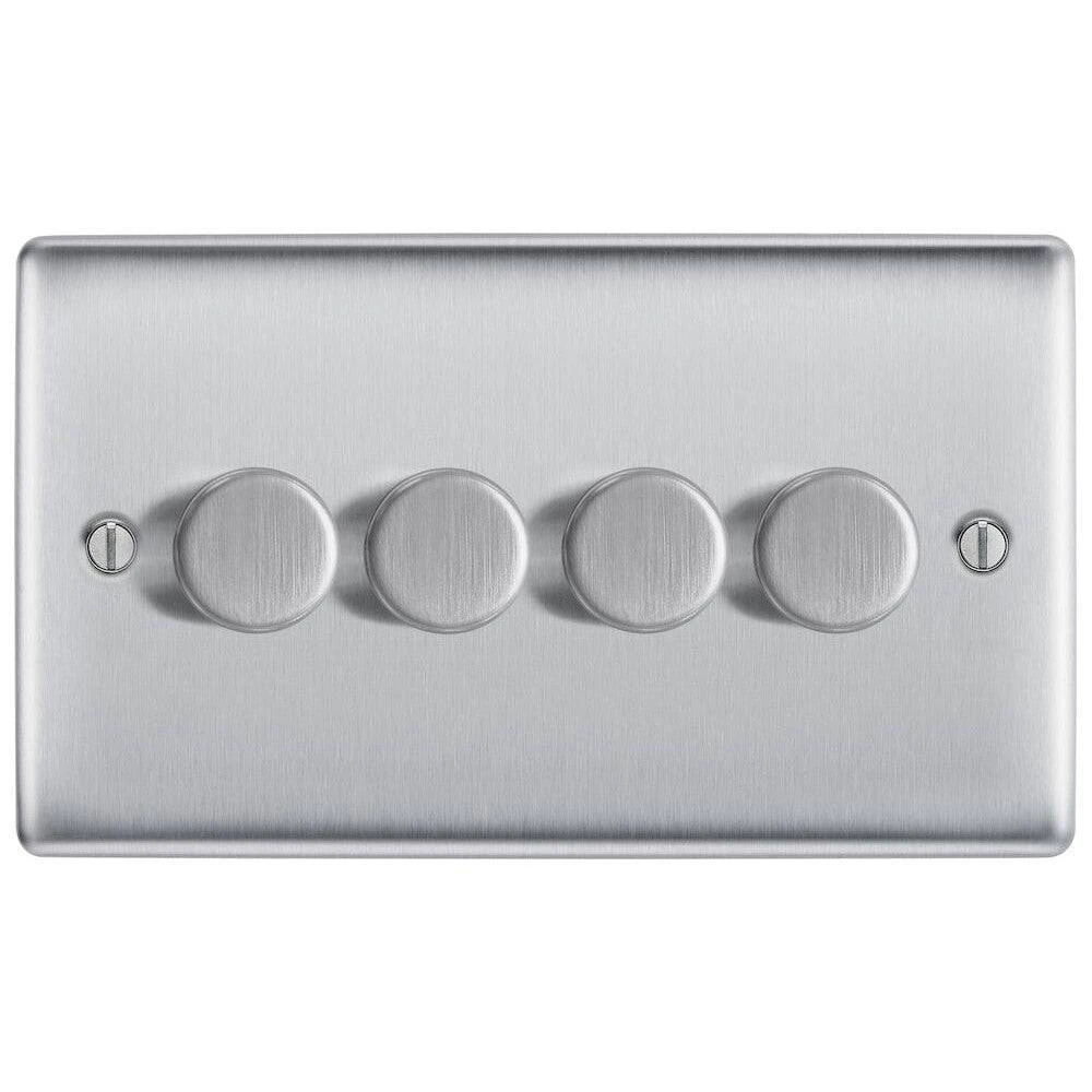 BG Nexus Metal Brushed Steel 4G Dimmer Switch NBS84 3 BG Nexus Metal Brushed Steel 4G Dimmer Switch NBS84