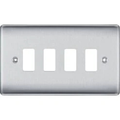 BG Nexus Metal Brushed Steel 4G Grid Plate RNBS4