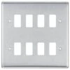BG Nexus Metal Brushed Steel 8G Grid Plate RNBS8 -RS Electrical Supplies bg nexus metal brushed steel 8g grid plate rnbs8