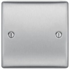 BG Nexus Metal Brushed Steel Single Blank Plate NBS94