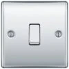BG Nexus Metal Polished Chrome 1G 2W Light Switch NPC12 -RS Electrical Supplies bg nexus metal polished chrome 1g 2w light switch npc12
