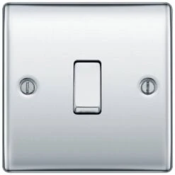 BG Nexus Metal Polished Chrome 1G 2W Light Switch NPC12