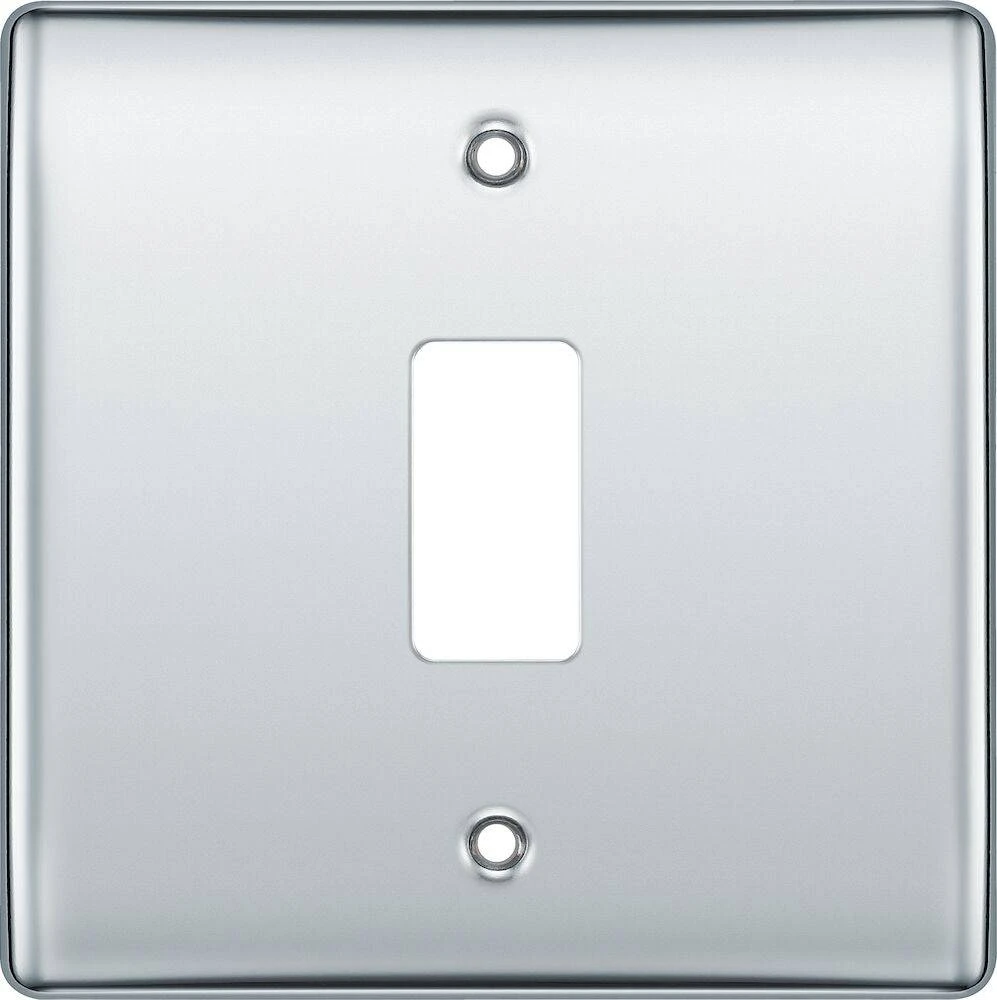 BG Nexus Metal Polished Chrome 1G Grid Plate RNPC1 3 BG Nexus Metal Polished Chrome 1G Grid Plate RNPC1