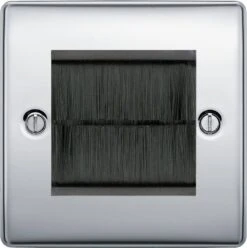 BG Nexus Metal Polished Chrome 2G Cable Brush Outlet NPCEMS2BR