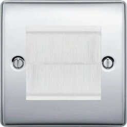 BG Nexus Metal Polished Chrome 2G Cable Brush Outlet NPCEMS2BRW