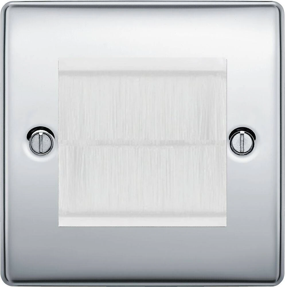 BG Nexus Metal Polished Chrome 2G Cable Brush Outlet NPCEMS2BRW 3 BG Nexus Metal Polished Chrome 2G Cable Brush Outlet NPCEMS2BRW