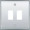 BG Nexus Metal Polished Chrome 2G Grid Plate RNPC2 1 BG Nexus Metal Polished Chrome 2G Grid Plate RNPC2 -RS Electrical Supplies bg nexus metal polished chrome 2g grid plate rnpc2