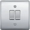 BG Nexus Metal Polished Chrome 2W & Intermediate Light Switch NPC2WINT