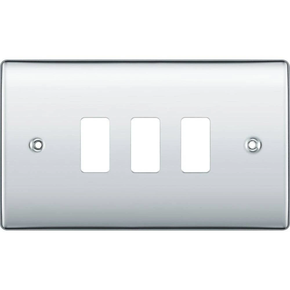 BG Nexus Metal Polished Chrome 3G Grid Plate RNPC3 3 BG Nexus Metal Polished Chrome 3G Grid Plate RNPC3