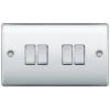 BG Nexus Metal Polished Chrome 4G 2W Light Switch NPC44