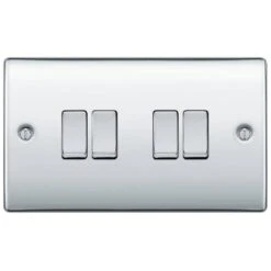 BG Nexus Metal Polished Chrome 4G 2W Light Switch NPC44