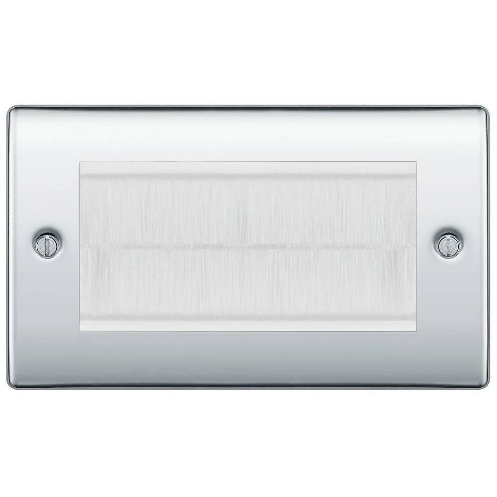 BG Nexus Metal Polished Chrome 4G Cable Brush Outlet NPCEMR4BRW 3 BG Nexus Metal Polished Chrome 4G Cable Brush Outlet NPCEMR4BRW