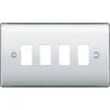 BG Nexus Metal Polished Chrome 4G Grid Plate RNPC4 1 BG Nexus Metal Polished Chrome 4G Grid Plate RNPC4 -RS Electrical Supplies bg nexus metal polished chrome 4g grid plate rnpc4
