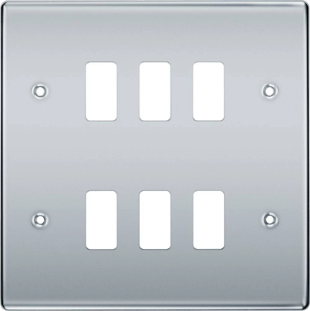 BG Nexus Metal Polished Chrome 6G Grid Plate RNPC6 3 BG Nexus Metal Polished Chrome 6G Grid Plate RNPC6