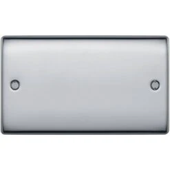BG Nexus Metal Polished Chrome Double Blank Plate NPC95