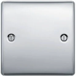 BG Nexus Metal Polished Chrome Single Blank Plate NPC94