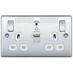 BG Nexus Metal Polished Chrome Wi-Fi Extender USB Socket NPC22UWRW