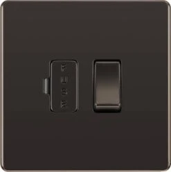 BG Nexus Screwless Black Nickel 13A Switched Spur FBN50